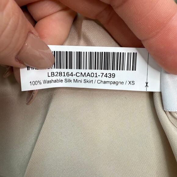 Quince 100% Washable Silk Mini Skirt Champagne Size XS Luxury Old Money NWT - Picture 12 of 13